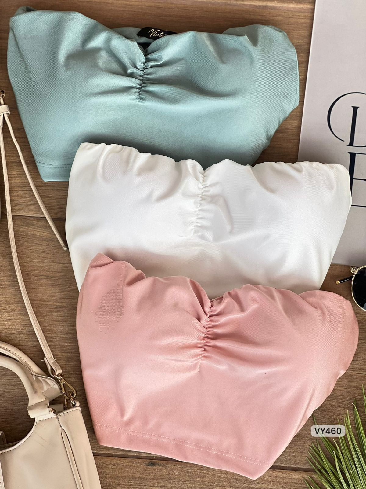 Crop Top Straple con Frunce