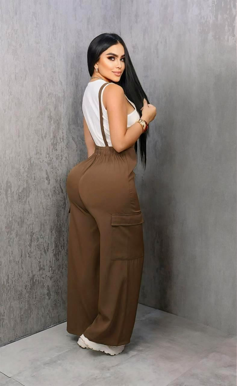 Overol Cargo + blusa blanca